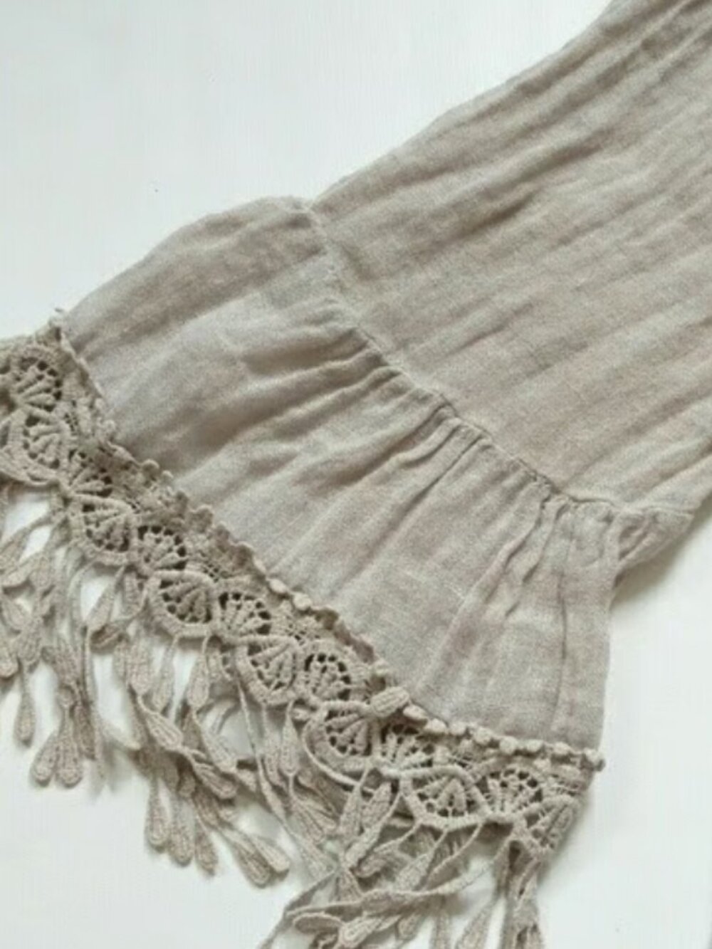 Linen Boho antique style blouse top lace Linen Boho antique style blouse top lac
